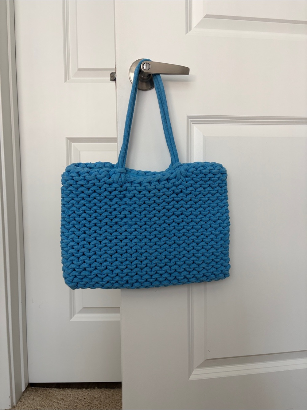☀️ a new day ☀️Blue Woven Tote Bag